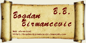 Bogdan Birmančević vizit kartica